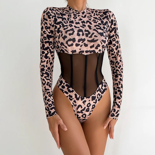 Leopard Mesh Bodysuit