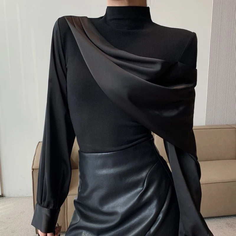 Elegant Black Stitch Blouse