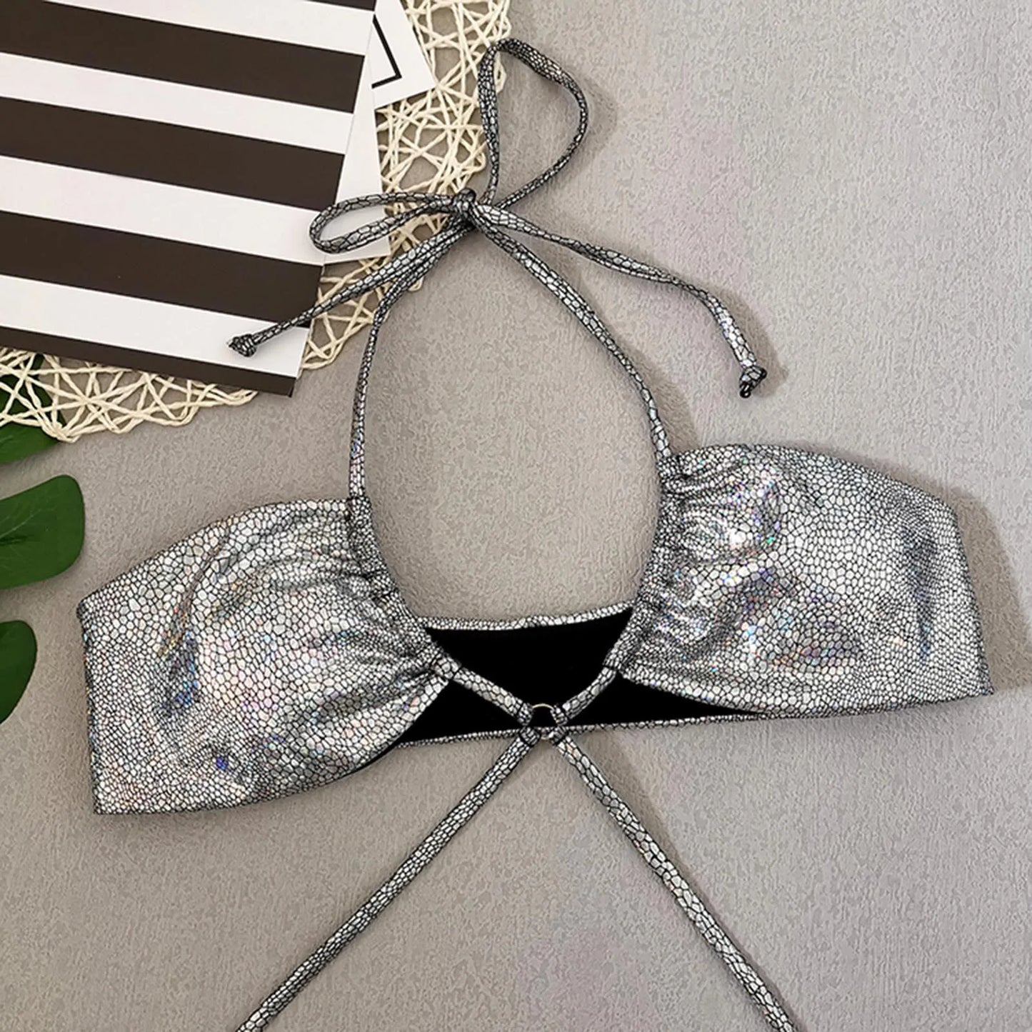 Shiny Silver Swim Set