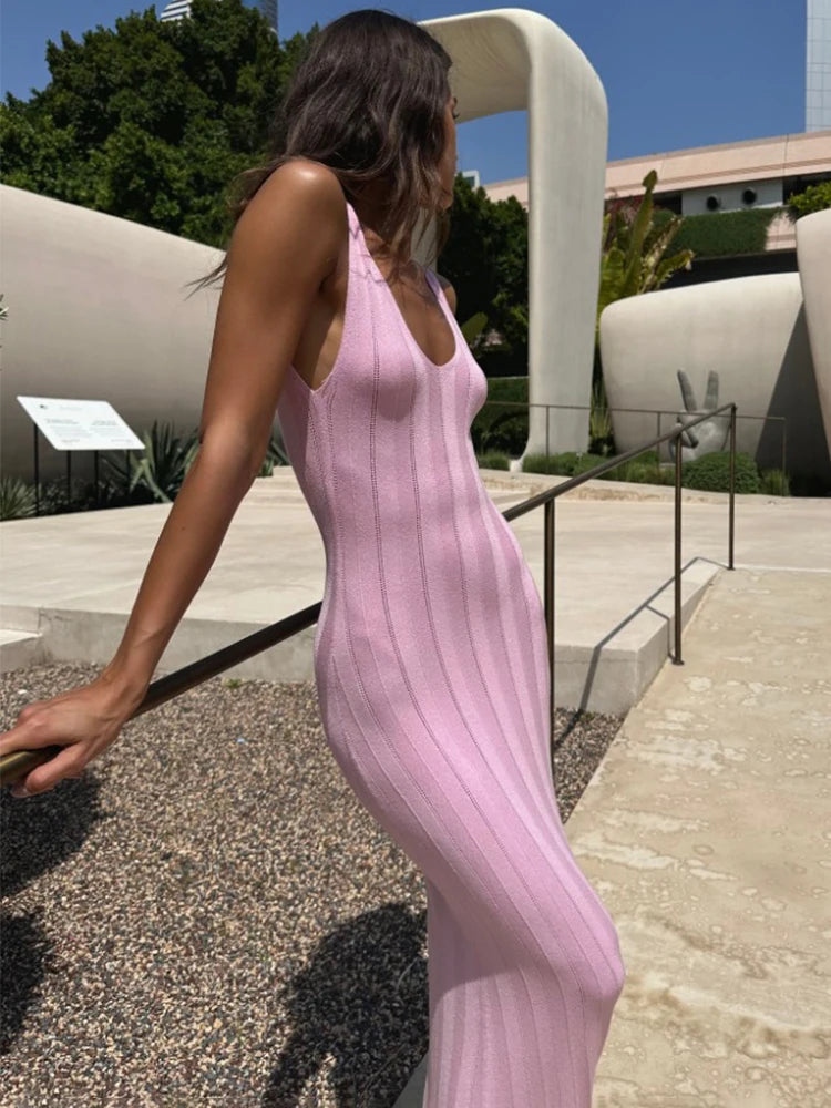 Elegant Knit Maxi Dress