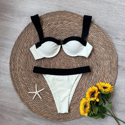 Black-White Bikini Set