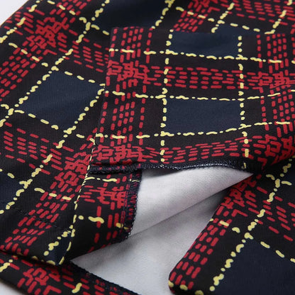 Chic Plaid Button Dress