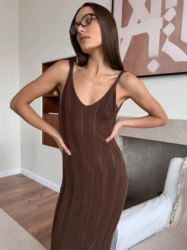 Elegant Knit Maxi Dress